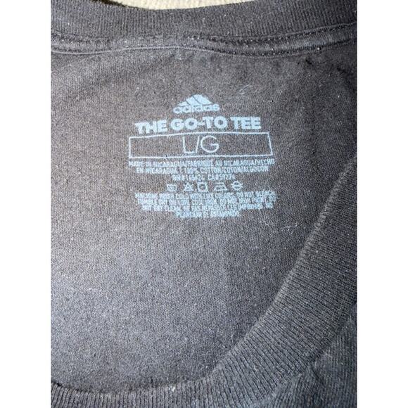 Adidas Black Logo Graphic T-Shirt Men’s Large Athletic Tee - Picture 3 of 3